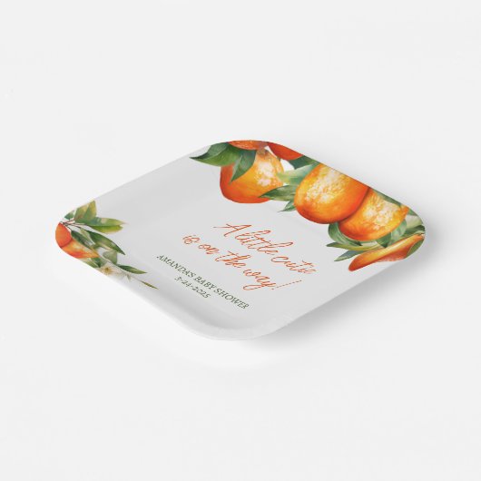 Little Cutie Baby shower Papieren Bordje (Gebogen)