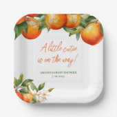 Little Cutie Baby shower Papieren Bordje (Voorkant)