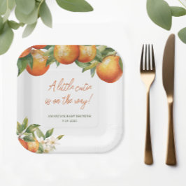 Little Cutie Baby shower Papieren Bordje