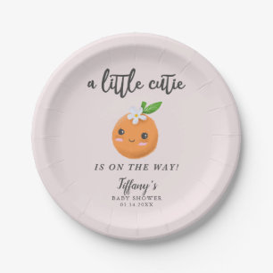 Little Cutie Baby shower Pink Clementine Papieren Bordje