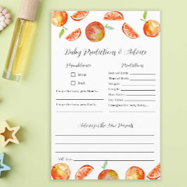 Little Cutie Baby shower Predictions Advice Game