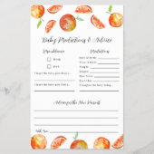 Little Cutie Baby shower Predictions Advice Game Flyer (Voorkant)