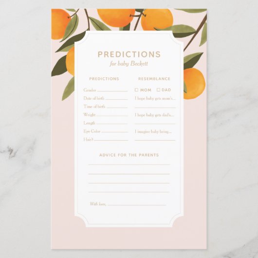 Little Cutie Baby shower Predictions and Advice (Voorkant)
