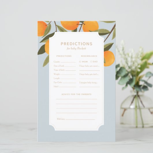 Little Cutie Baby shower Predictions and Advice (Staand voorkant)