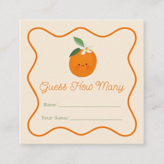 Little Cutie Baby shower Raad eens hoeveel spellen Informatiekaartje (Voorkant)