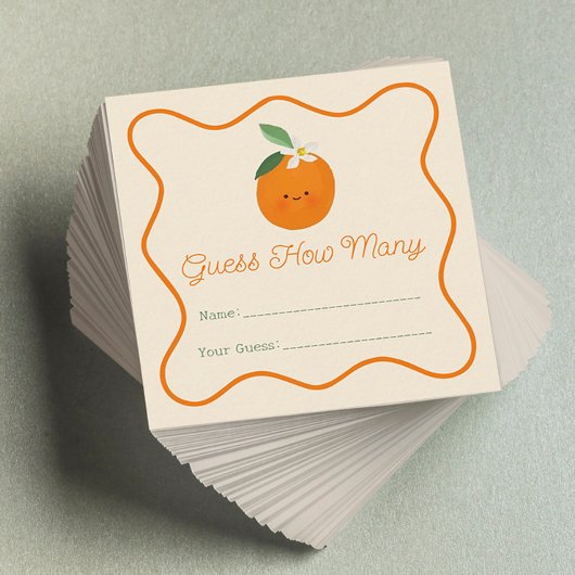 Little Cutie Baby shower Raad eens hoeveel spellen Informatiekaartje