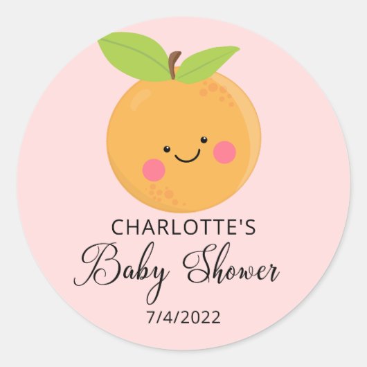 Little Cutie Baby shower Ronde Sticker (Voorkant)