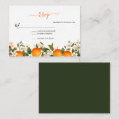 Little cutie baby shower sinaasappel RSVP Informatiekaartje (Voorkant / Achterkant)