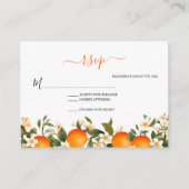 Little cutie baby shower sinaasappel RSVP Informatiekaartje (Voorkant)