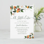 LITTLE CUTIE | baby shower sinaasappels van citrus Kaart (Staand voorkant)