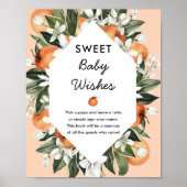 Little Cutie Baby shower Sweet Baby Wishes Sign Poster (Voorkant)