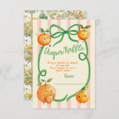 Little Cutie Baby shower Toile Luier Raffle Kaart (Voorkant / Achterkant)