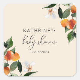 Little cutie baby shower vierkante sticker