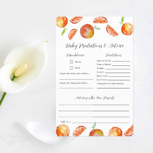 Little Cutie Baby Shower Voorspellingen Advies Spe Flyer