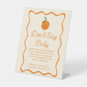 Little Cutie Baby shower Zeg geen Baby spel Reclamebord Met Voetstuk (Voorkant)