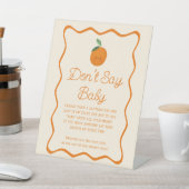 Little Cutie Baby shower Zeg geen Baby spel Reclamebord Met Voetstuk (Insitu)