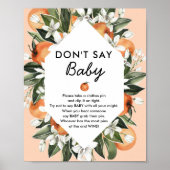 Little Cutie Baby shower Zeg niet Baby Game Sign Poster (Voorkant)