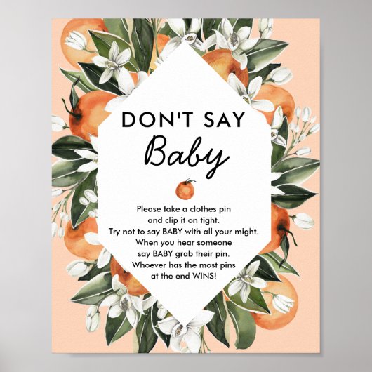 Little Cutie Baby shower Zeg niet Baby Game Sign Poster (Voorkant)