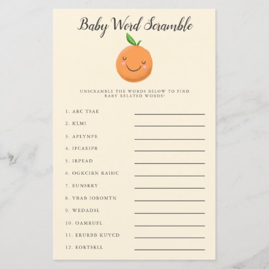 Little Cutie Baby Word Scramble Game Yellow (Voorkant)