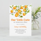 Little Cutie Birthday Party Kaart (Staand voorkant)