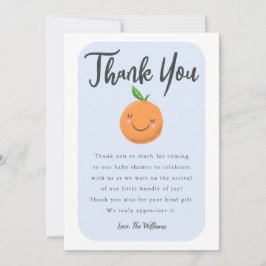 Little Cutie Blue Baby shower Bedankkaart