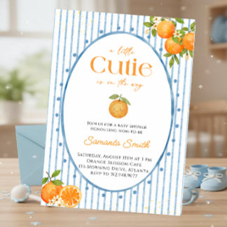 Little Cutie Blue Baby Shower  Kaart