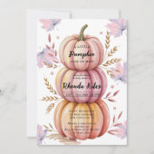 Little Cutie Bow Pink Pumpkin meisje Baby shower Kaart (Voorkant)