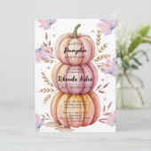 Little Cutie Bow Pink Pumpkin meisje Baby shower Kaart (Staand voorkant)