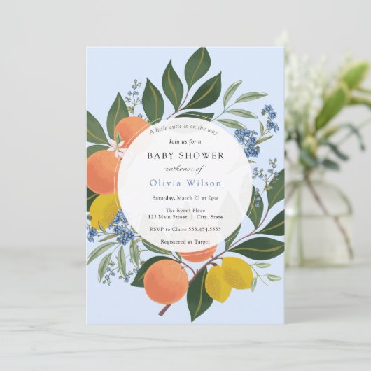 Little Cutie Boy Baby shower Kaart (Staand voorkant)