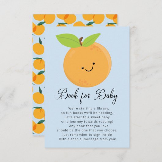 Little Cutie Boys Baby shower Book for Baby Card Informatiekaartje (Voorkant / Achterkant)