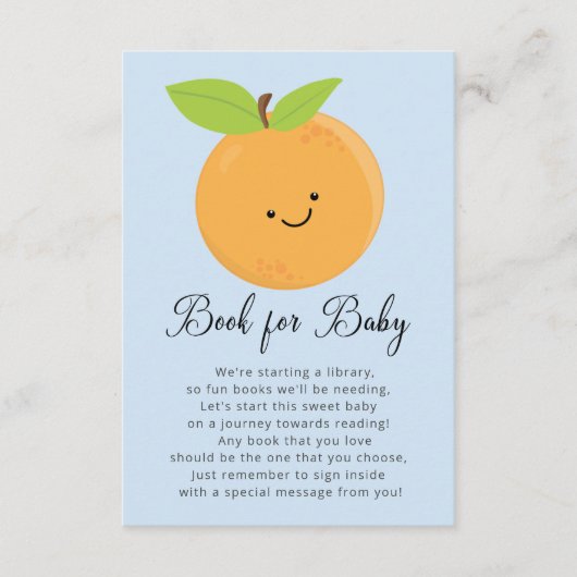 Little Cutie Boys Baby shower Book for Baby Card Informatiekaartje (Voorkant)