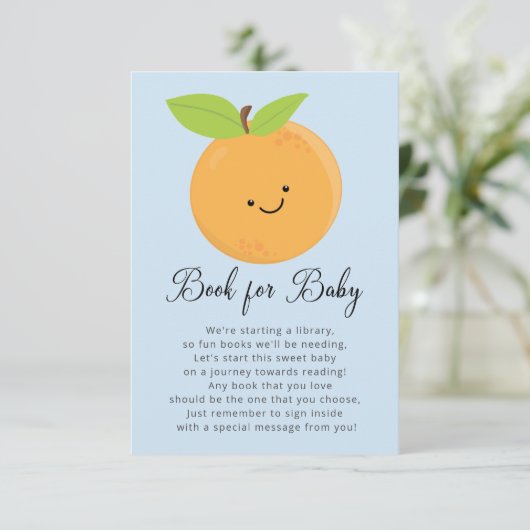 Little Cutie Boys Baby shower Book for Baby Card Informatiekaartje (Staand voorkant)