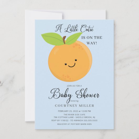 Little Cutie Boys Baby shower Invitation Kaart (Voorkant)