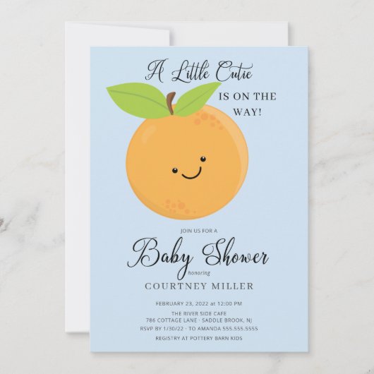 Little Cutie Boys Baby shower Invitation Kaart (Voorkant)
