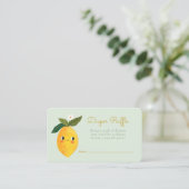 Little Cutie Citroen Luier Raffle Informatiekaartje (Staand voorkant)