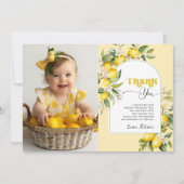 Little Cutie citroen verjaardagsfeestfoto dank u Kaart (Voorkant)