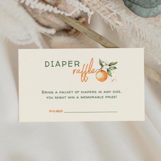 Little Cutie Citrus Baby Show Luier Raffle Informatiekaartje