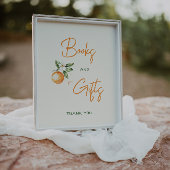 Little Cutie Citrus Baby shower Boeken en Geschenk Poster