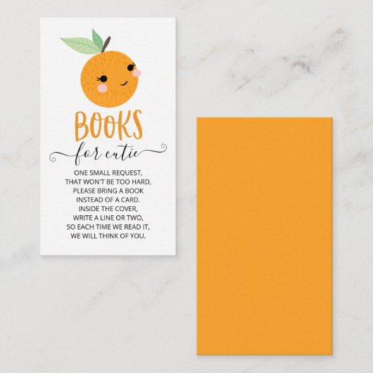 Little Cutie Citrus Baby shower Book Request Informatiekaartje (Voorkant / Achterkant)