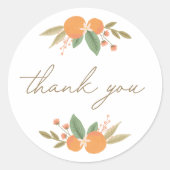 Little Cutie Citrus Baby shower Dank je Ronde Sticker (Voorkant)