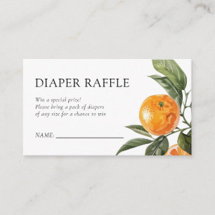 Little Cutie Citrus Baby shower Diaper Raffle Informatiekaartje