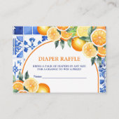Little Cutie Citrus Baby shower Diaper Raffle Informatiekaartje (Voorkant)