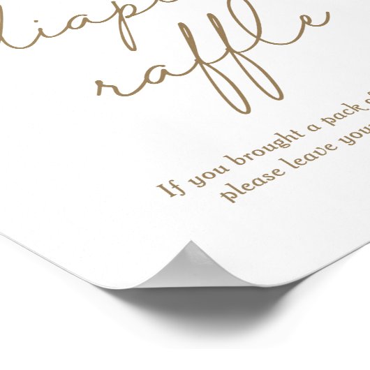 Little Cutie Citrus Baby shower Diaper Raffle Sign Poster (Hoek)