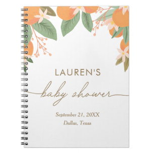 Little Cutie Citrus Baby shower Guest Book Notitieboek