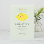 Little Cutie Citrus Baby shower Invitation Kaart (Staand voorkant)