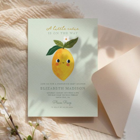 Little Cutie Citrus Baby shower Invitation Kaart