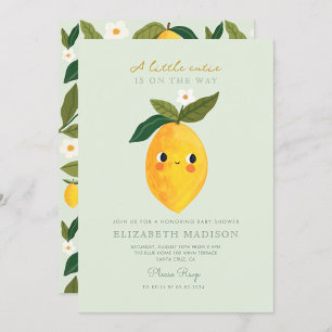 Little Cutie Citrus Baby shower Invitation Kaart