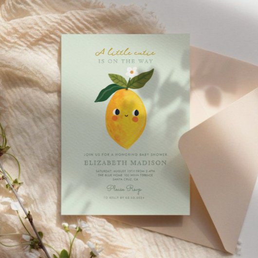 Little Cutie Citrus Baby shower Invitation Kaart