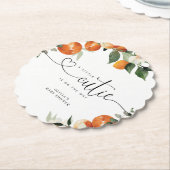 Little cutie citrus baby shower kartonnen onderzetters (Gekanteld)