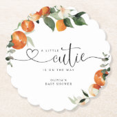 Little cutie citrus baby shower kartonnen onderzetters (Voorkant)